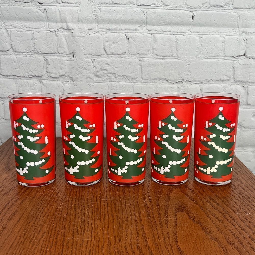 Waechtersbach Christmas Tree Tall Glasses, German set of 5